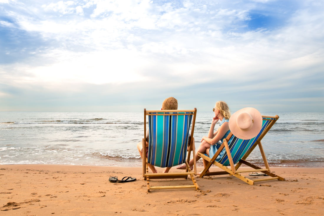 couple on PEI beachchairs made by McAskill Woodworking