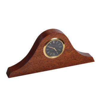Large seaside analog clock in mahogany.