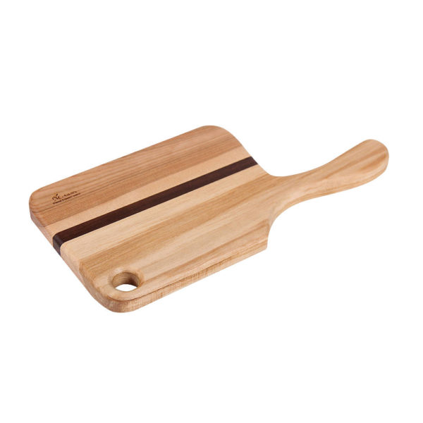 cutting board chopper with hole design with various woods. size: 11.5" long x 5.75" wide x 0.75" thick