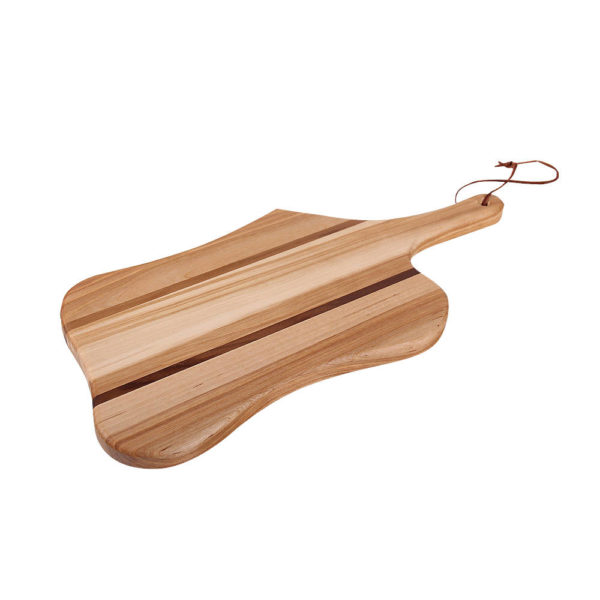 cutting board puddle design with various woods. size: 17" long x 8.25" wide x 0.75" thick