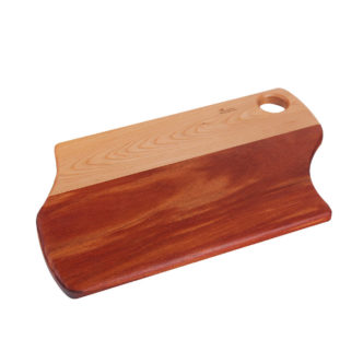 cutting board sigma design with various woods. size: 15" long x 9" wide x 0.75" thick