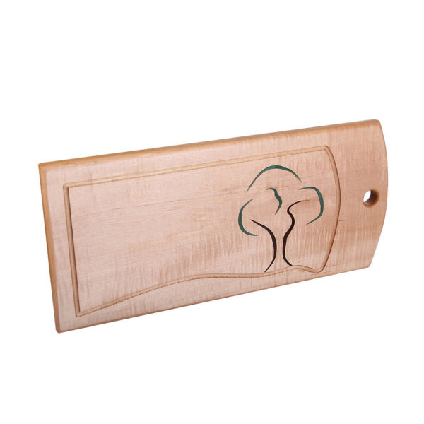 cutting board tree design filled with epoxy, made with various woods. size: 19.25" long x 8.75" wide x 0.75" thick