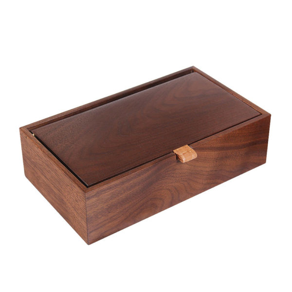 Handcrafted wooden box made of walnut wood.