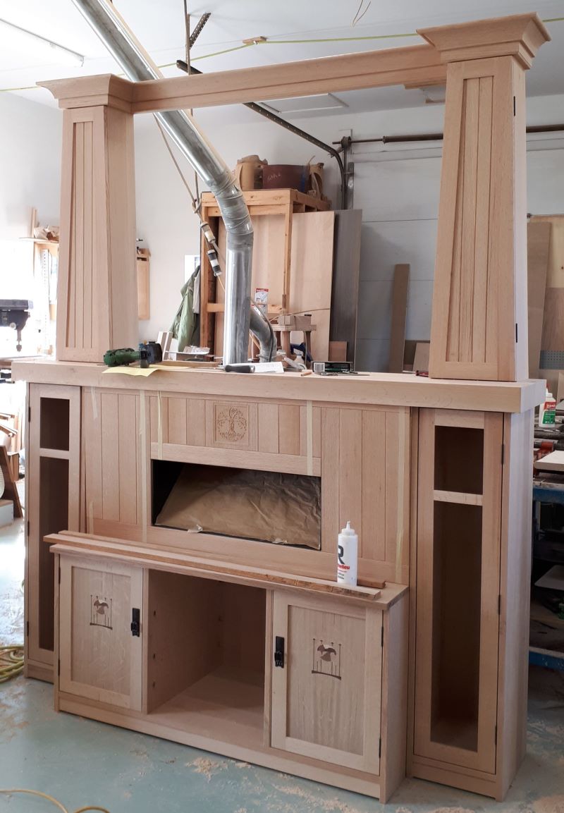 Oak Wall Unit, work in progress